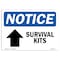 Signmission OSHA Notice, 5" Height, Survival Kits Up Arrow Sign With Symbol, 7" X 5", Landscape OS-NS-D-57-L-18515 - alternate 1